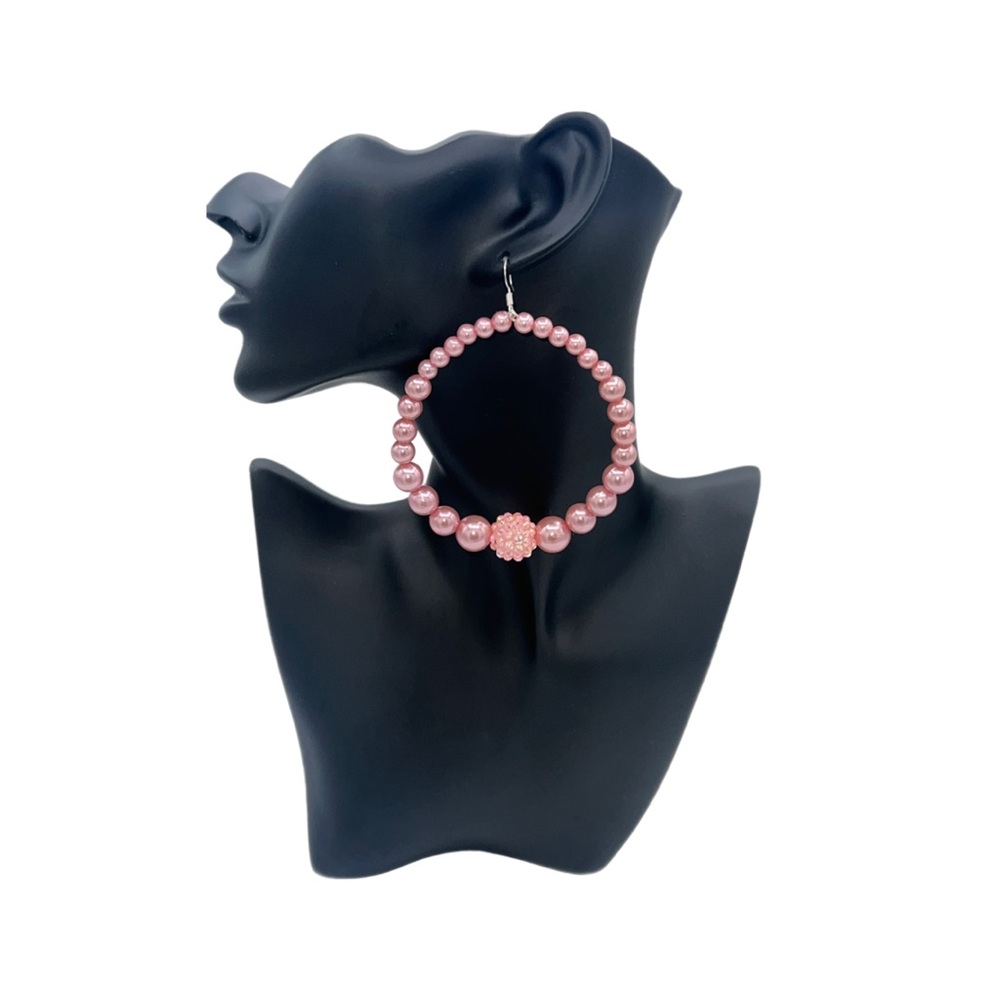 (New) Rosey Bubble Jumbo Hoops w/ Pink Accents (Rosey Girl)